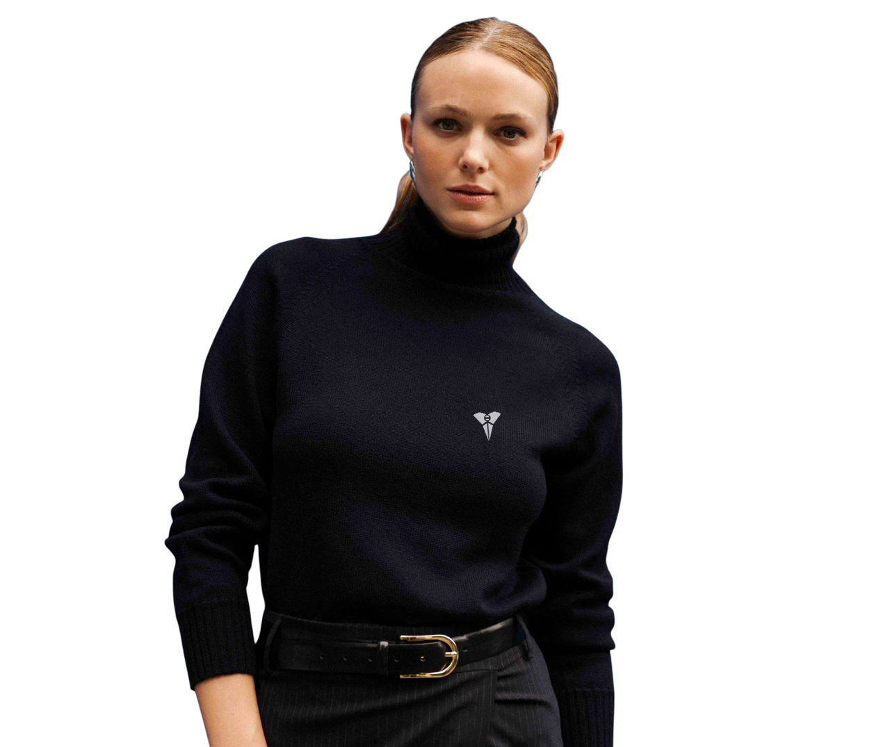 Turtleneck Sweater with Fleece Interior